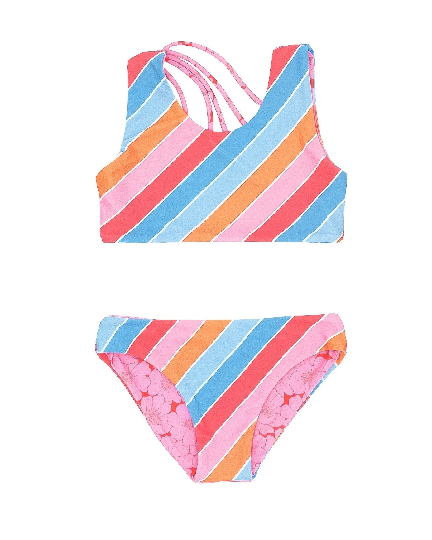 REVERSIBLE SWIMWEAR STRIPED OR FLOWERED, CHILD REVERSIBLE SWIMWEAR STRIPED OR FLOWERED, CHILD