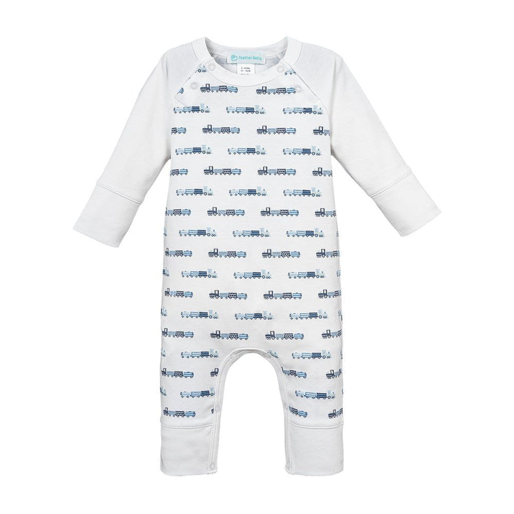 Feather Baby Boys Apparel / Outfits / Infant Blue / 3-6 Mo Feather Baby Choo-Choo Sailor Romper