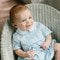 Feltman Brothers Chevron Smocked Creeper-Blue/White