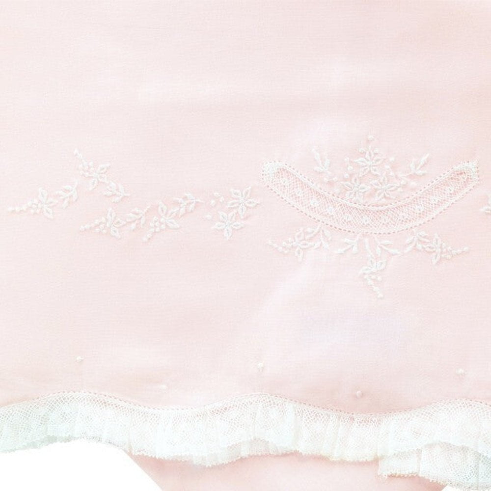 Feltman Brothers General Feltman Brothers Pink Receiving Blanket with Lace Trim