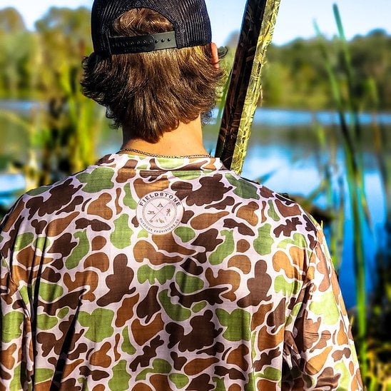 Fieldstone Boys Dri-Fit Pocketed Long Sleeve Camo Tee