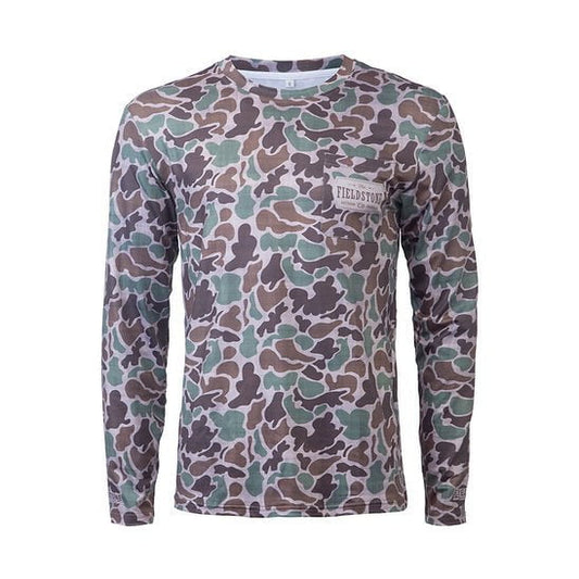 Fieldstone Boys Dri-Fit Pocketed Long Sleeve Camo Tee