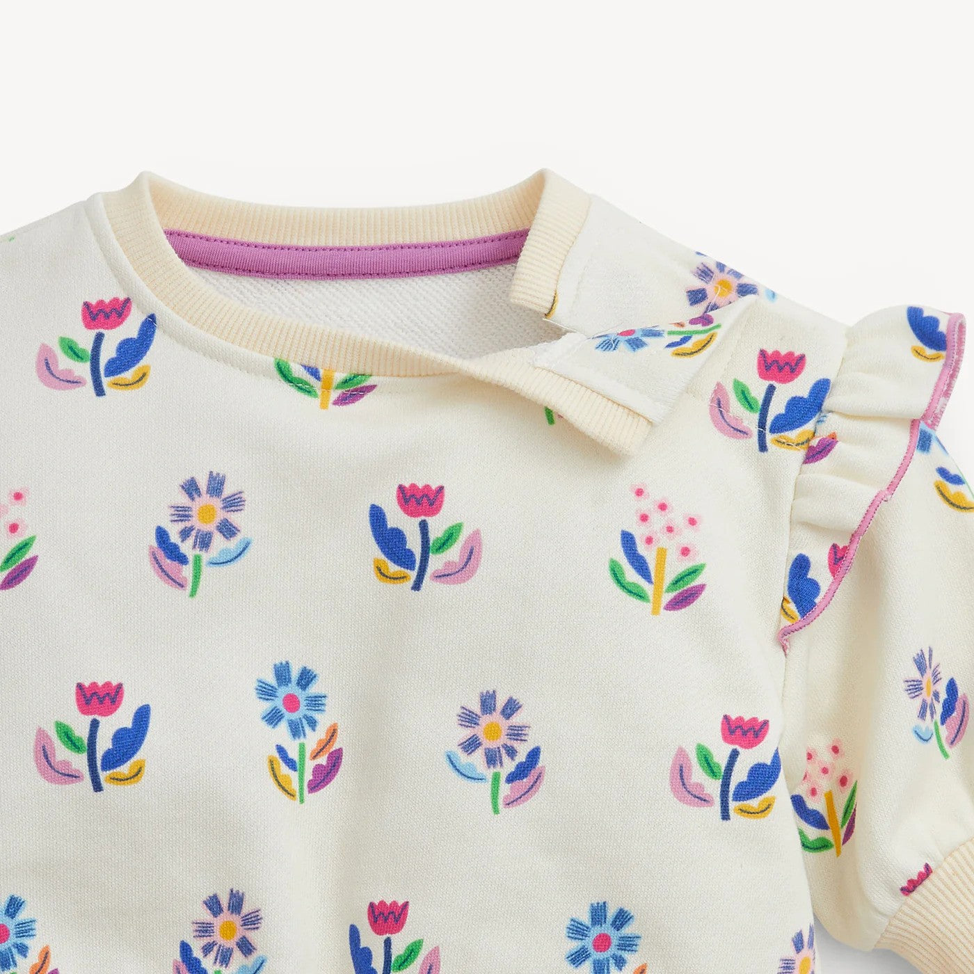 Magnetic Me Floral Ivory French Terry Girl's 2PC Set