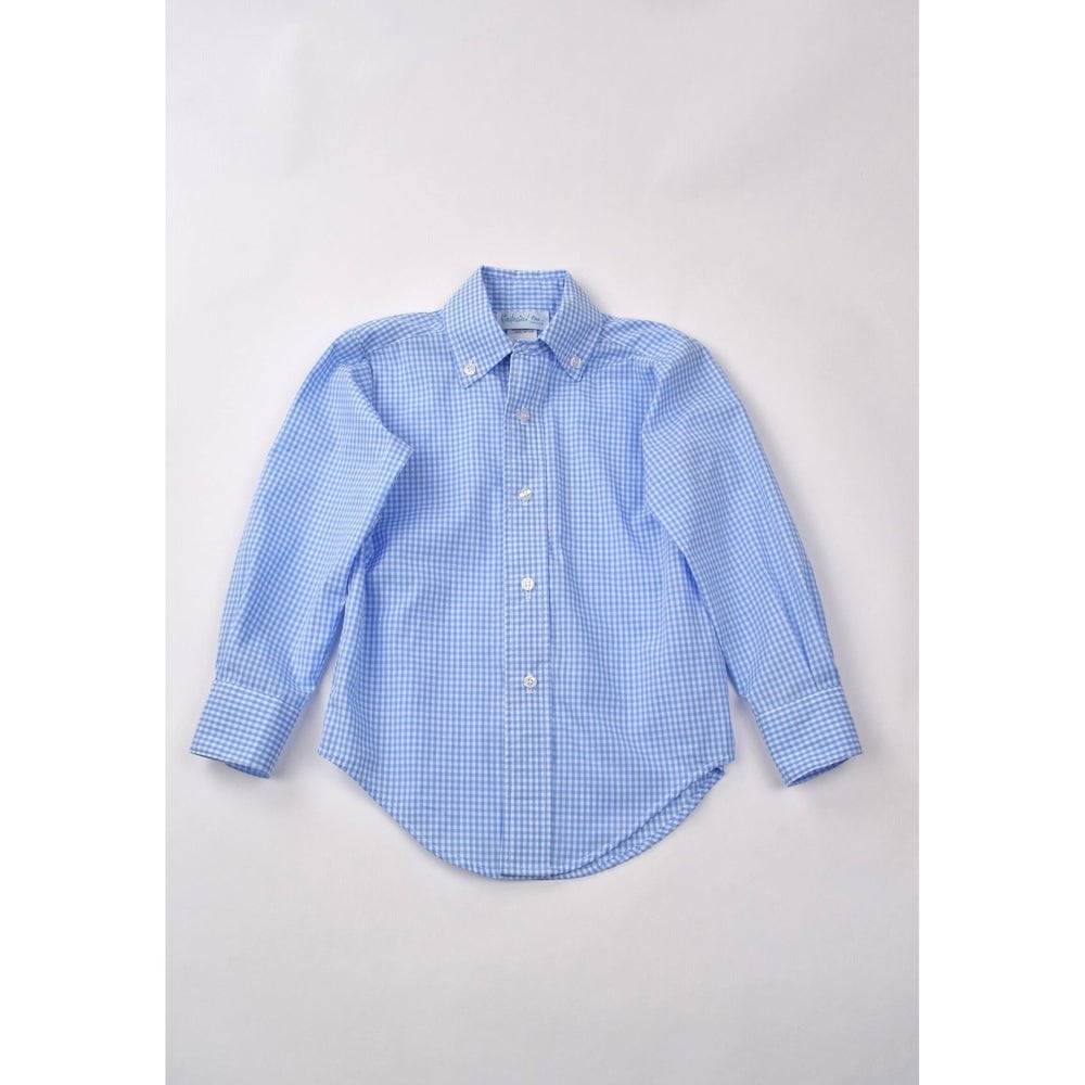Funtasia Too Apparel & Gifts Blue / 4 Funtasia Too Blue Check Button Down Shirt