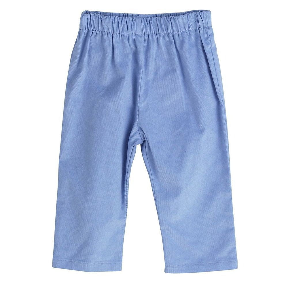 Funtasia Too Toddler Funtasia Too Blue Check Collar Shirt & Periwinkle Cord Pant Set