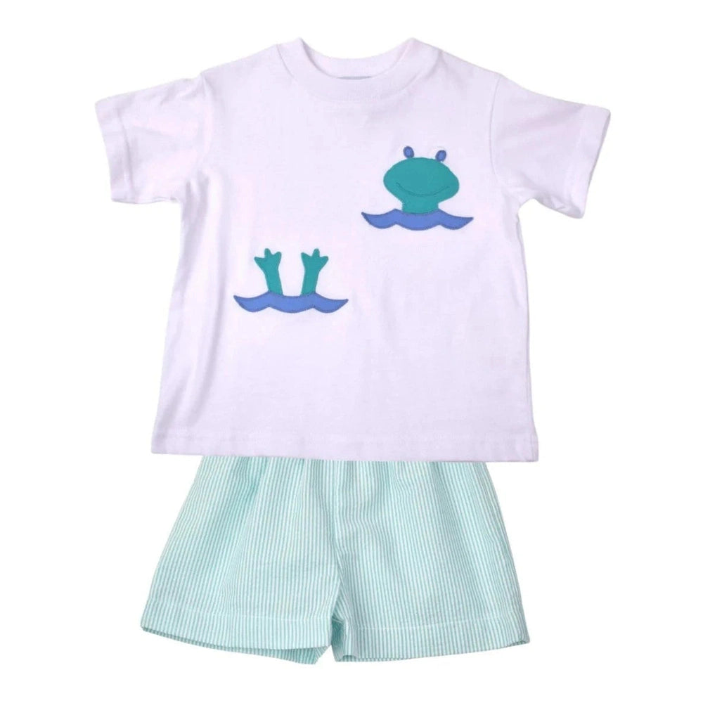 Funtasia TooFuntasia Too Boys Frog T-Shirt & Green Stripe Short SetBabysupermarket