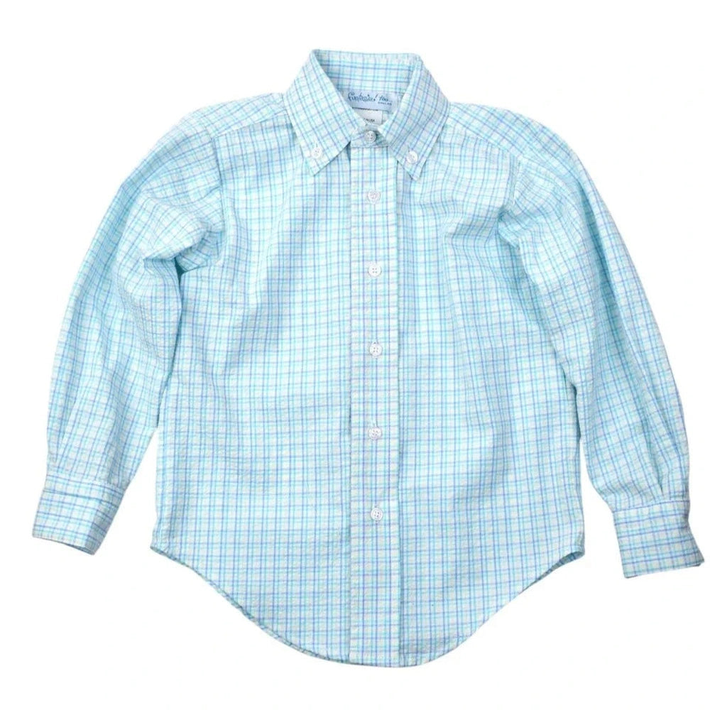 Funtasia Too Boys Plaid Seersucker Button Down Shirt