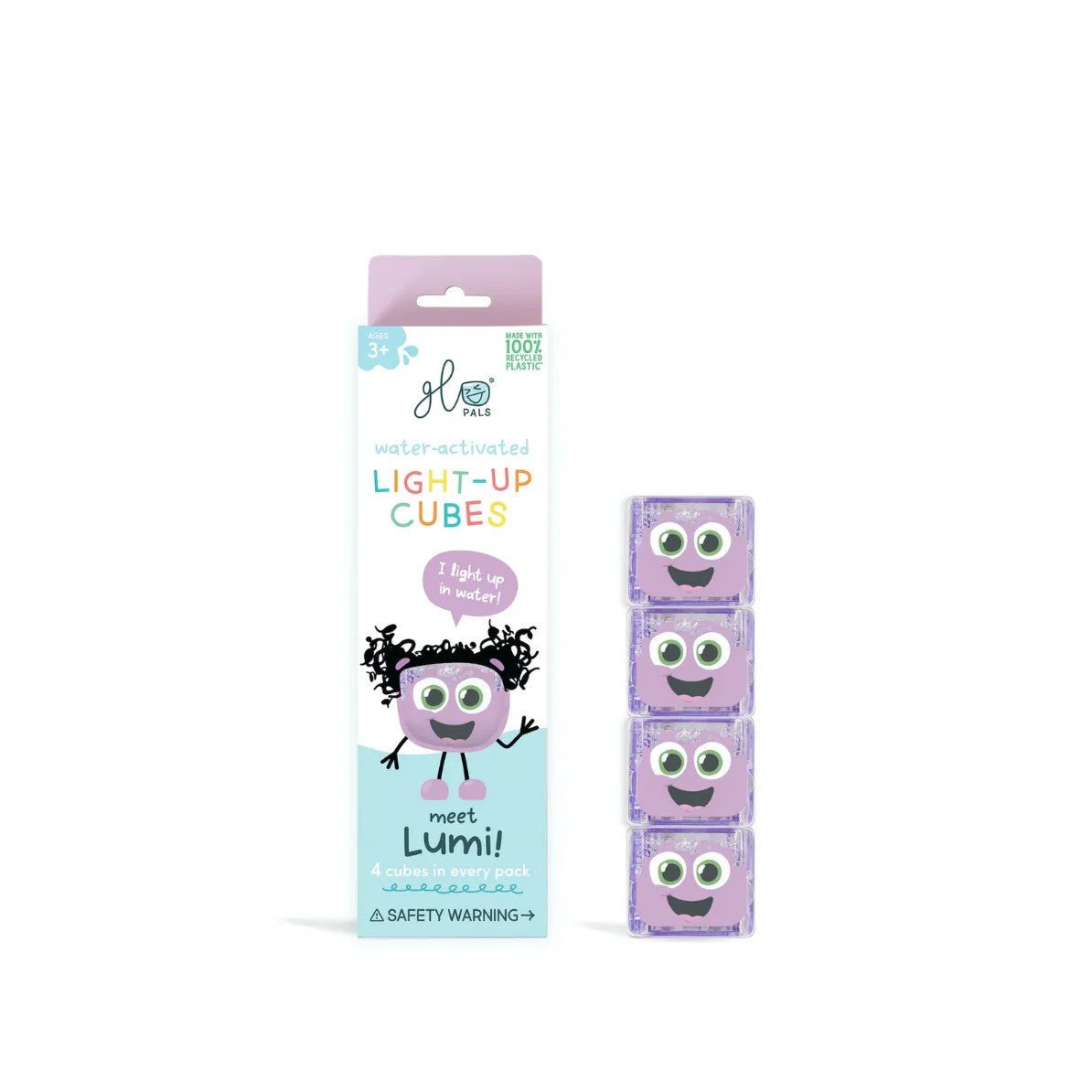 Glo Pals 4 Pack Purple Light Up Cubes Lumi
