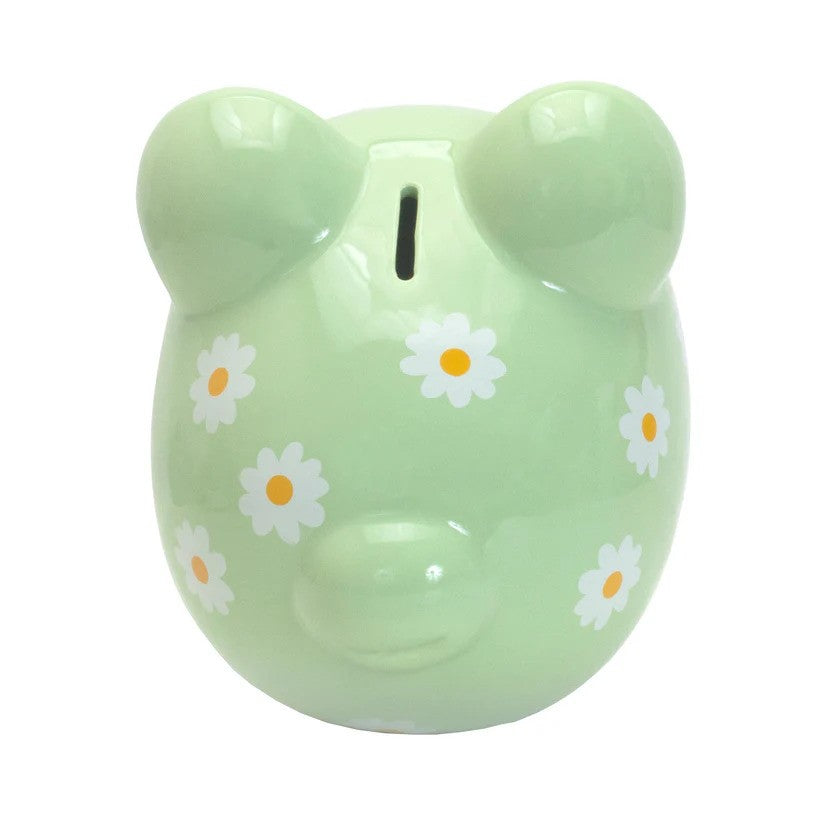Child To Cherish Green Daisy Large Piggy Bank