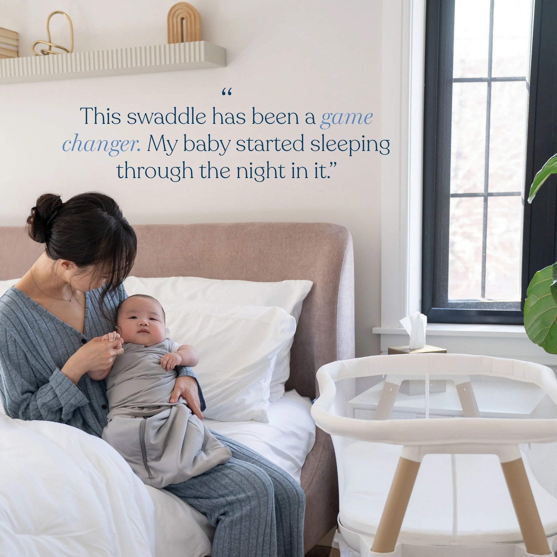 HALO Sleeper Swaddle Halo Sleepsack Swaddle SuperSoft Bamboo TOG 2.0 Oat Newborn