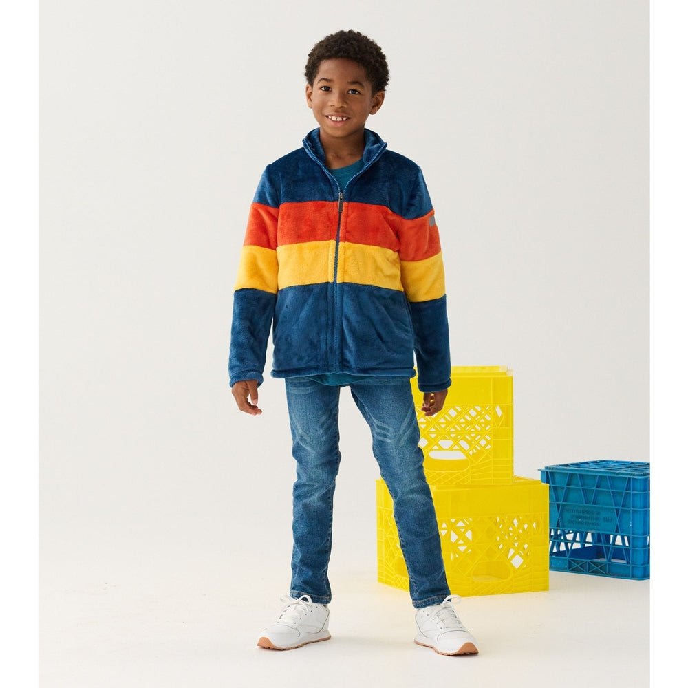 Hatley Boys Apparel / Outerwear / Toddler Hatley Koi Color Block Fuzzy Fleece Zip Up