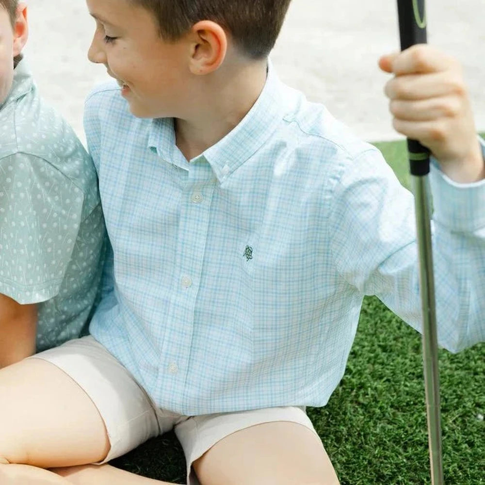 J Bailey by Bailey Boys Performance Button Down Shirt - Lagoon babysupermarket