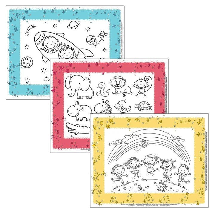 J L Childress Healthy Habits ColorMe Disposable Placemats 24PK