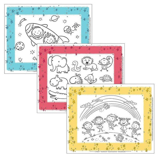 J L Childress Healthy Habits ColorMe Disposable Placemats 24PK