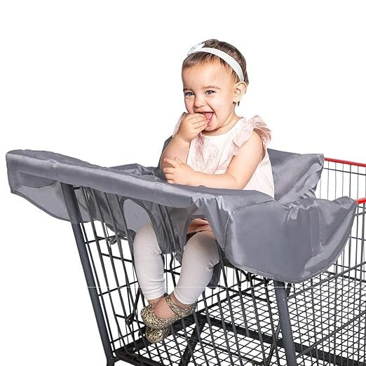 J L Childress Healthy Habits Shopping Cart Cover Grey
