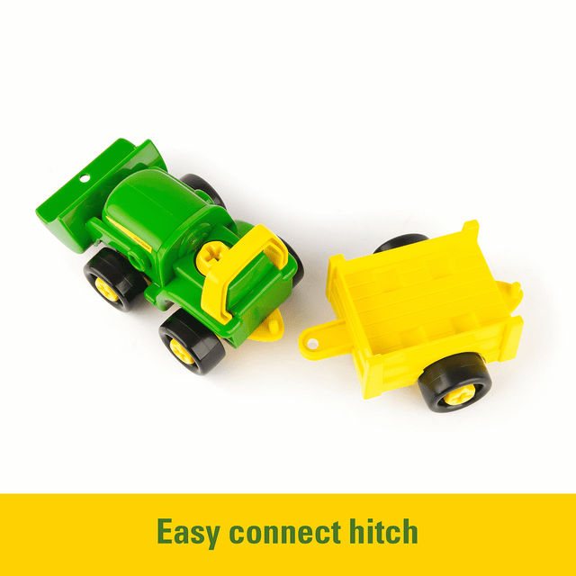 Tomy Play Vehicles John Deere Build A Buddy Bonnie Scoop Tractor With Wagon and Cow