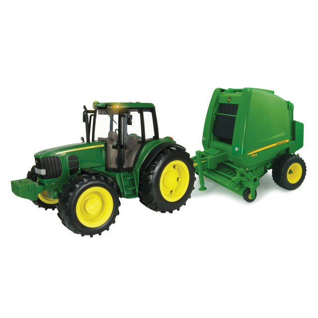 Tomy Play Vehicles John Deere M4 1:16 Big Farm 7330 Tractor And Baler