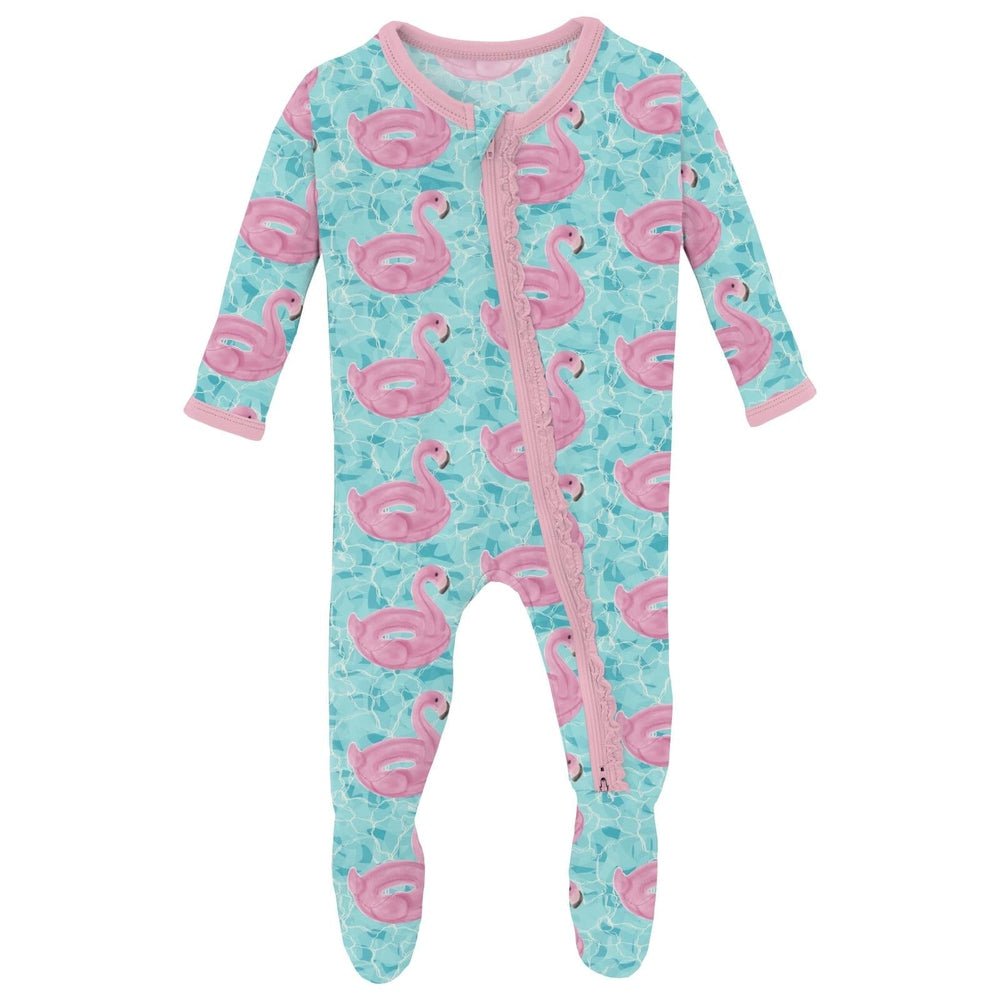 Kickee Pants Pool Party 2 Way Zipper Ruffle Footie