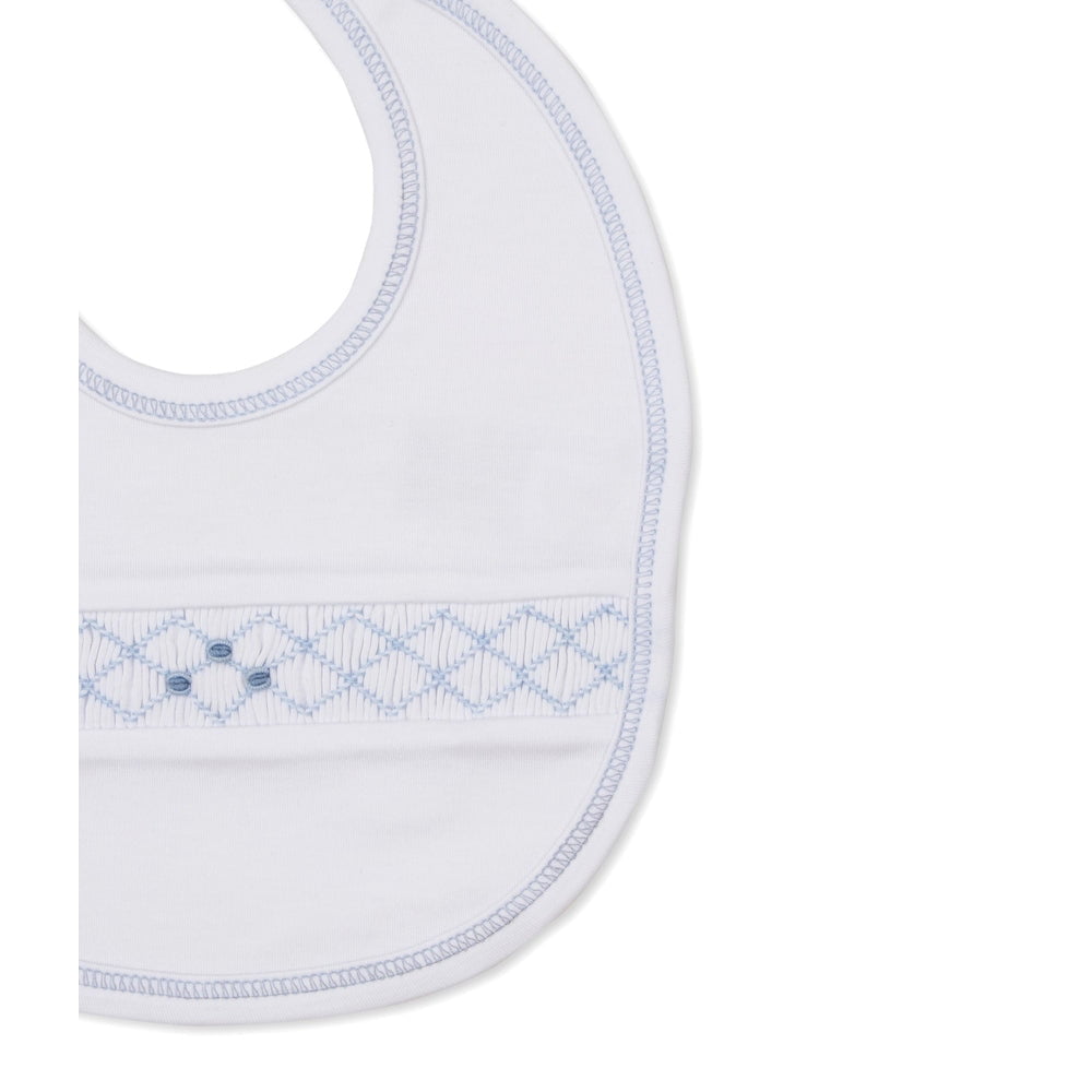 Kissy Kissy White/Light Blue / OS Kissy Kissy Boys CLB Summer 26 Smocked Bib