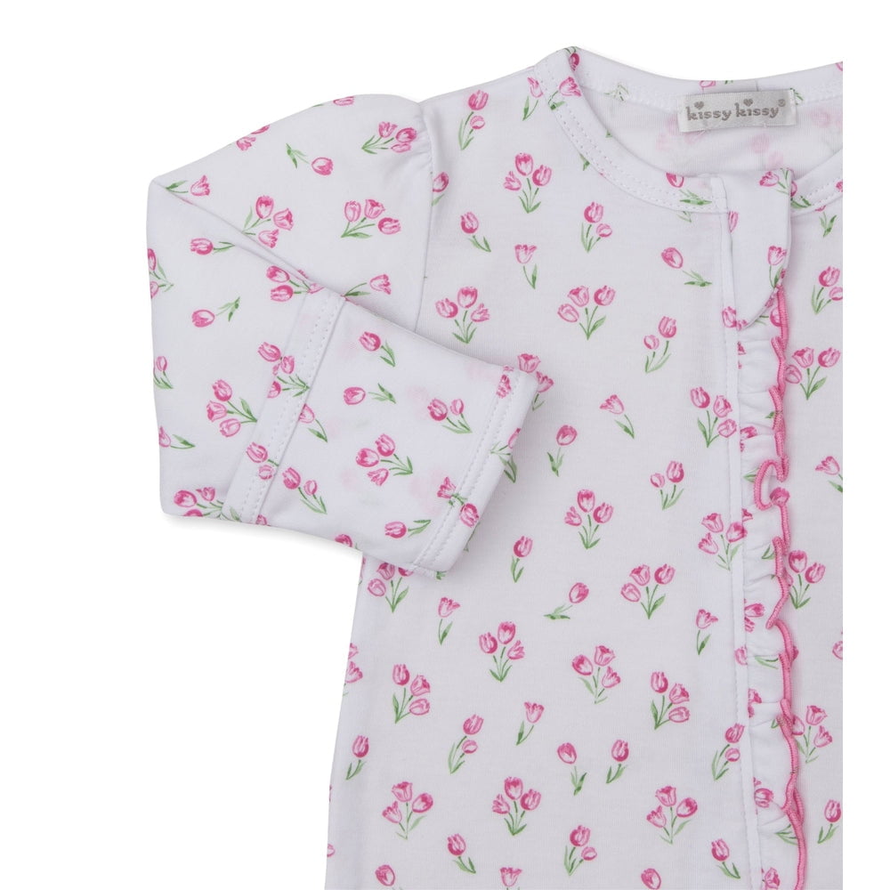 Kissy Kissy Kissy Kissy Girls Timeless Tulips Zipper Footie