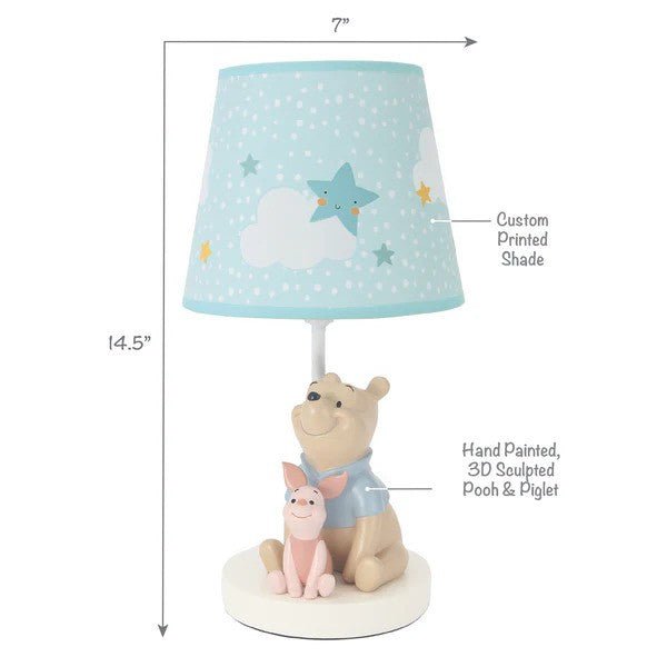 Lambs & Ivy Disney Baby Starlight Pooh Lamp with Shade & Bulb - Blue