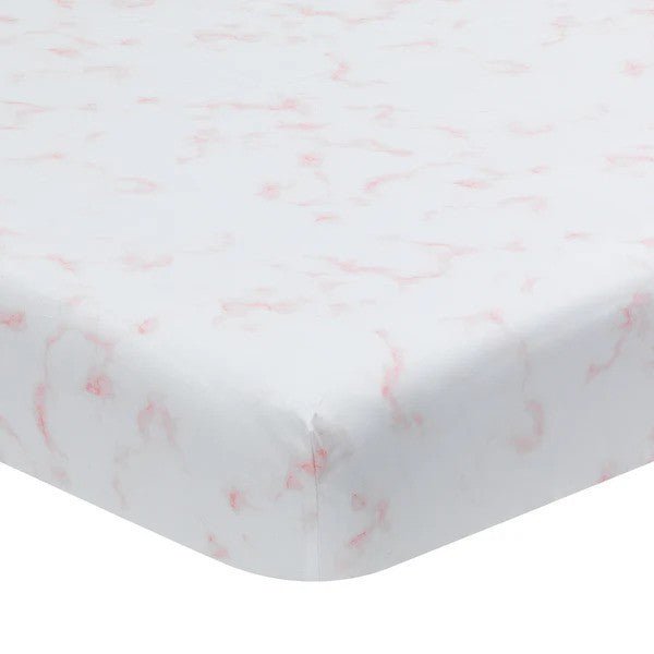 LAMBS & IVY More Decor Lambs & Ivy Signature Rose Marble Organic Cotton Fitted Crib Sheet