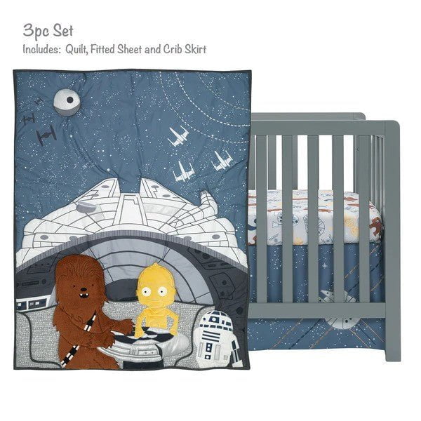 LAMBS & IVY More Decor Lambs & Ivy Star Wars Signature Millennium Falcon 3-Piece Baby Crib Bedding Set