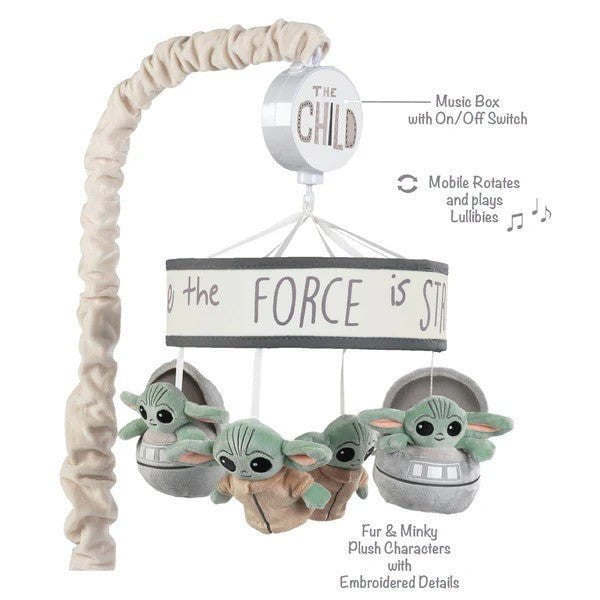Lambs & Ivy Star Wars The Child/Baby Yoda Musical Baby Crib Mobile Soother