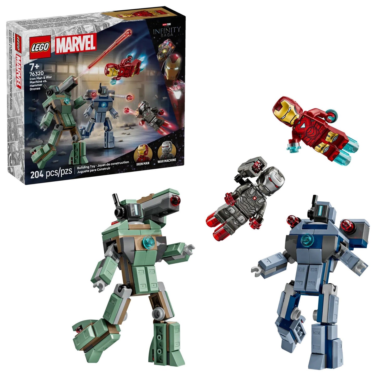 Lego Iron Man & War Machine vs. Hammer Drones