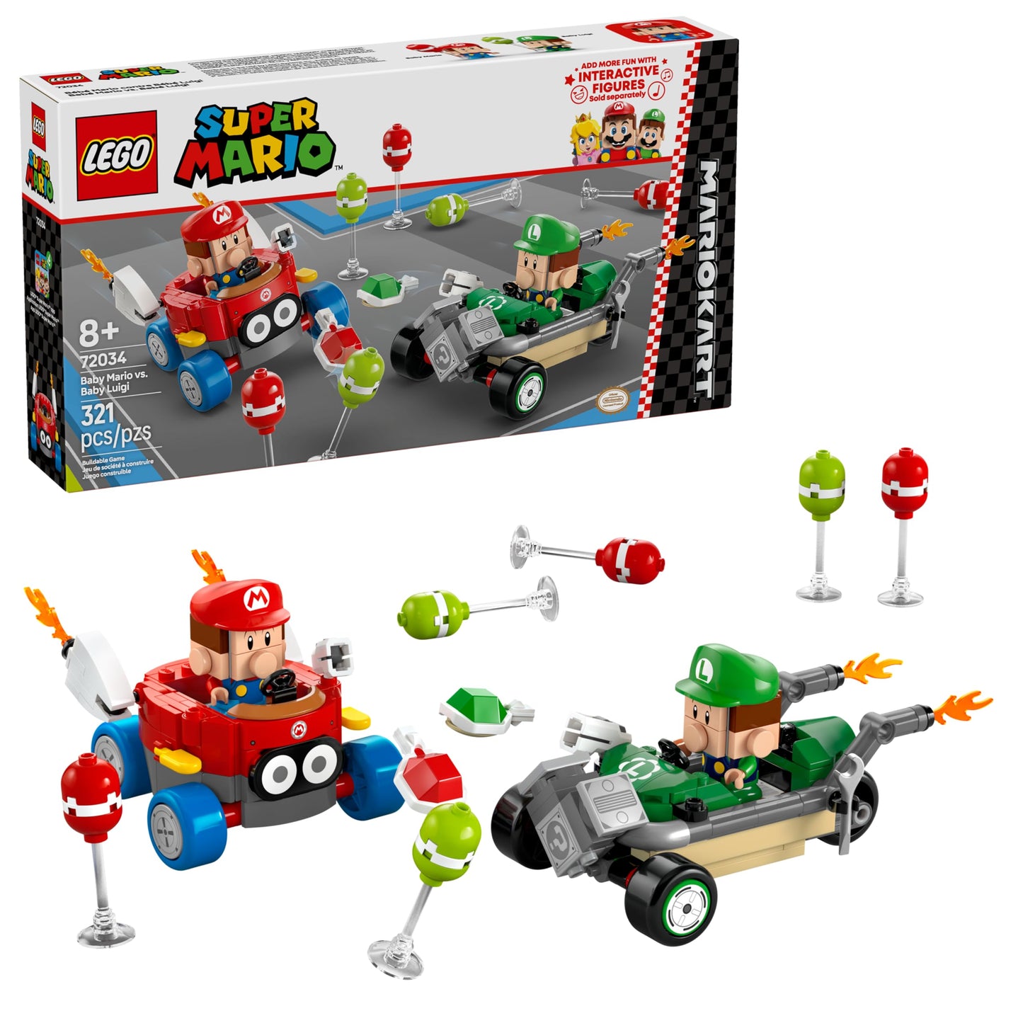 Lego Building and Construction Lego Super Mario Kart-Baby Mario vs. Baby Luigi