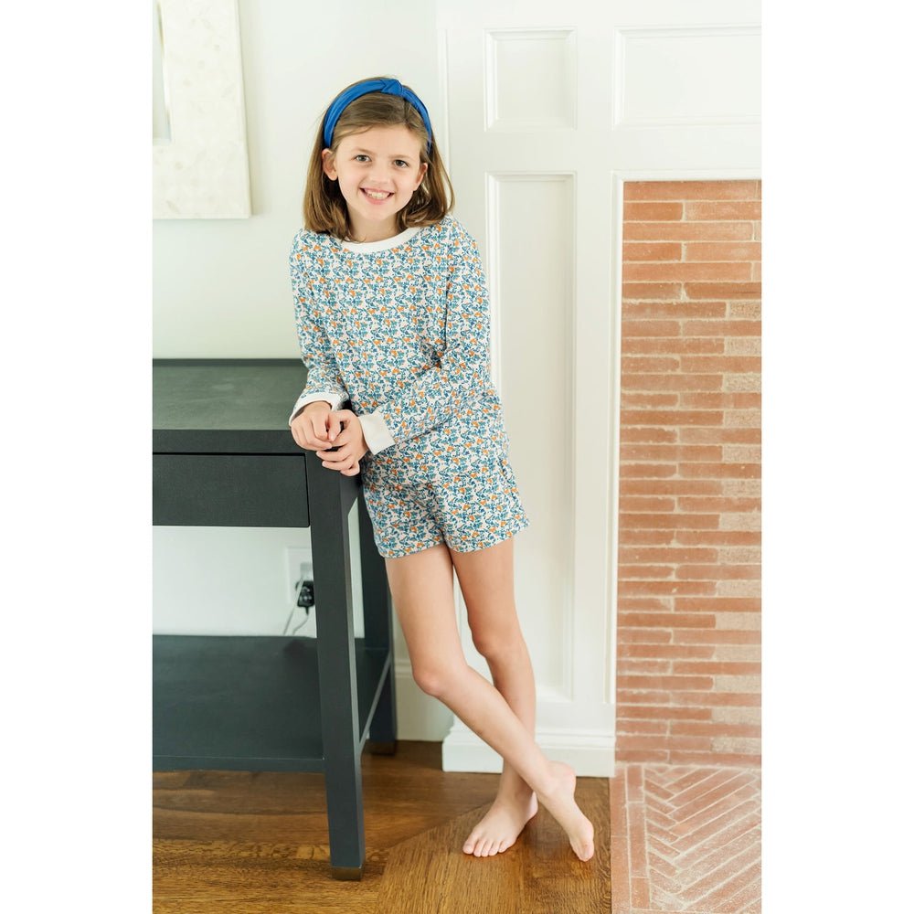 Lila and Hayes Girls Apparel / Sleepwear / Tween Lila and Hayes Autumn Blooms Stella Sweatshirt Short Set