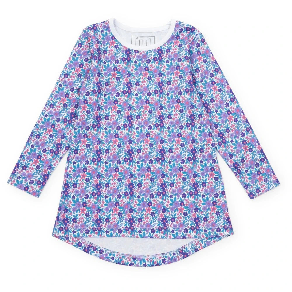 Lila and Hayes Berkeley Girls Shirt Dress - Blackberry Floral