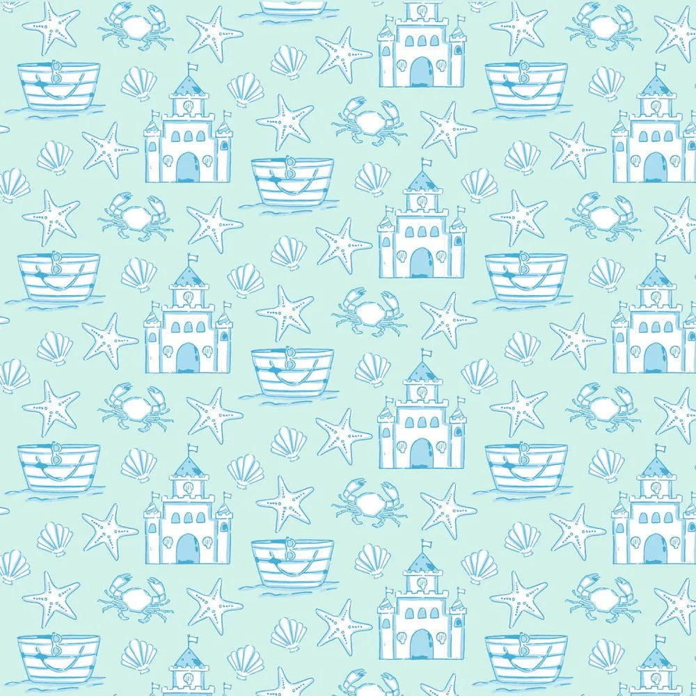 Lila and Hayes Boys Parker Zipper Pajama - Sandcastles Blue babysupermarket