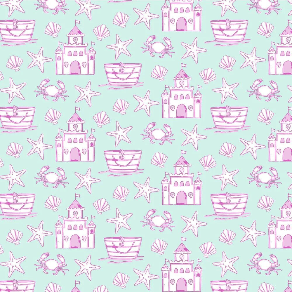 Lila and Hayes Girls Parker Zipper Pajama - Sandcastles Pink babysupermarket