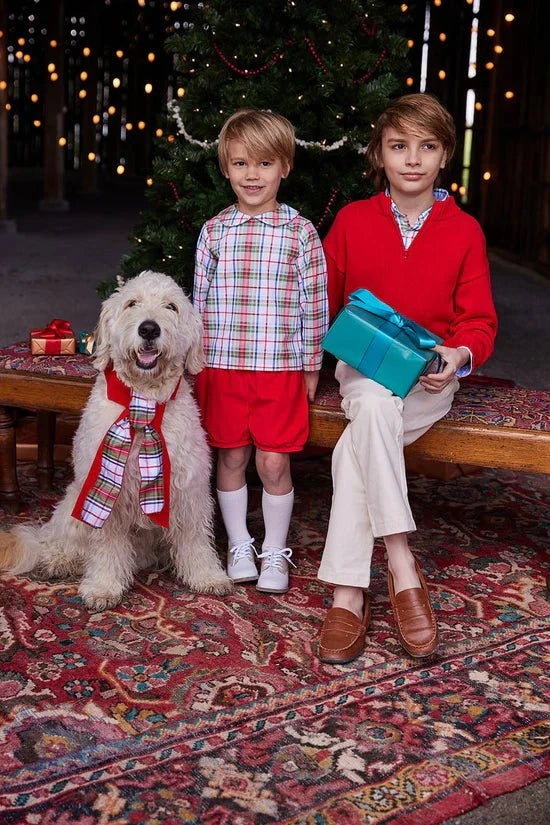 Little English Banded Short - Red Corduroy