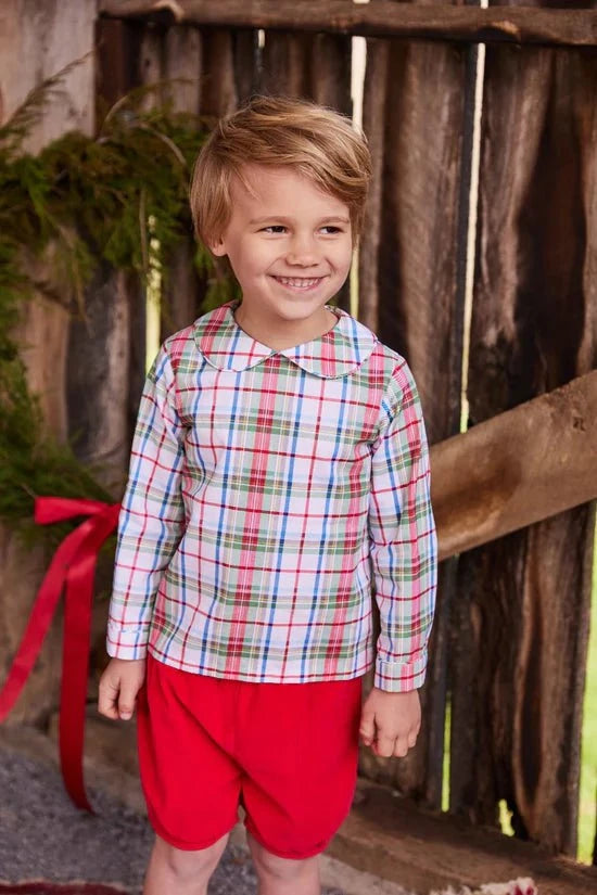 Little English Banded Short - Red Corduroy