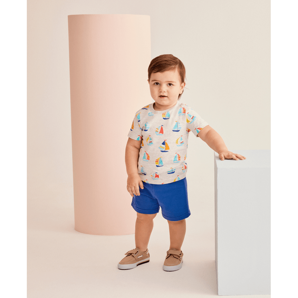 Little Me Boys Boat 3 Piece Short Set