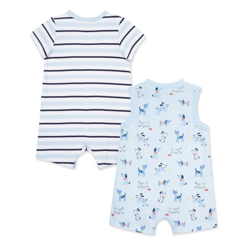 Little Me Boys Puppies Rompers - 2 Pack