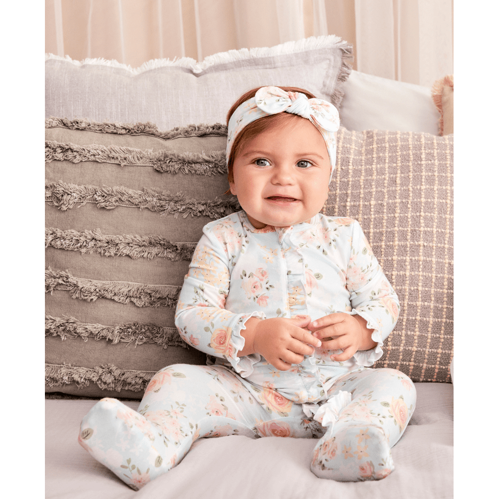 Little Me Girls Rose Meadow Two Pack Footies