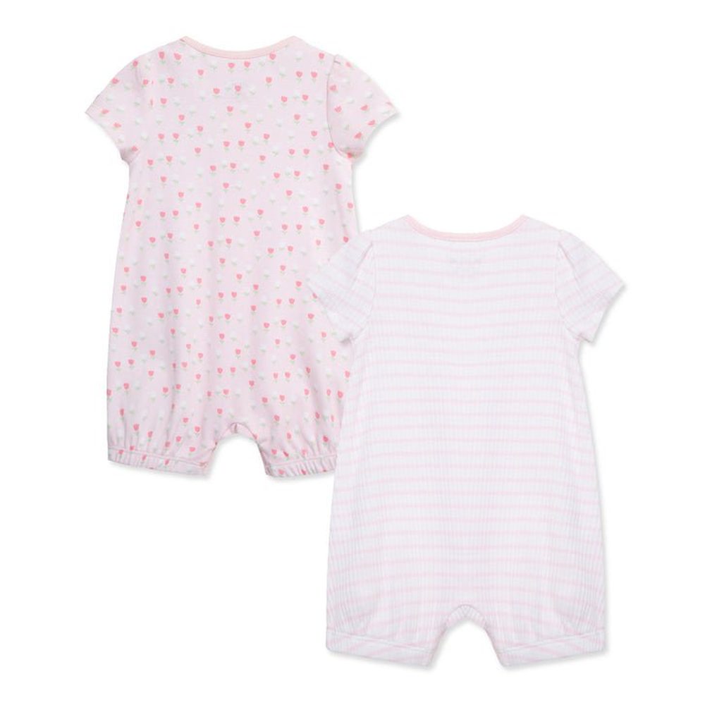 Little Me Girls Tulips Romper - 2 Pack