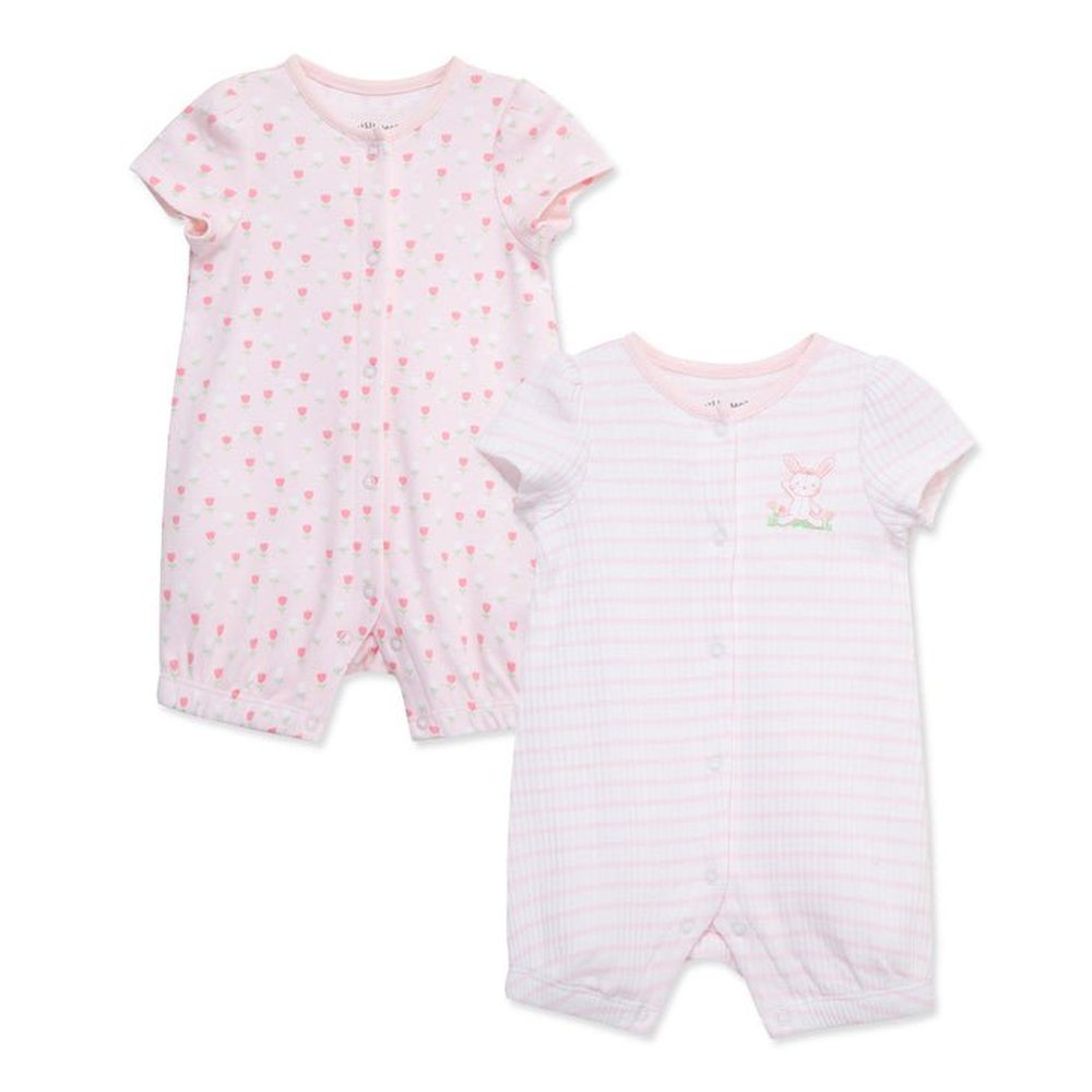 Little Me Girls Tulips Romper - 2 Pack