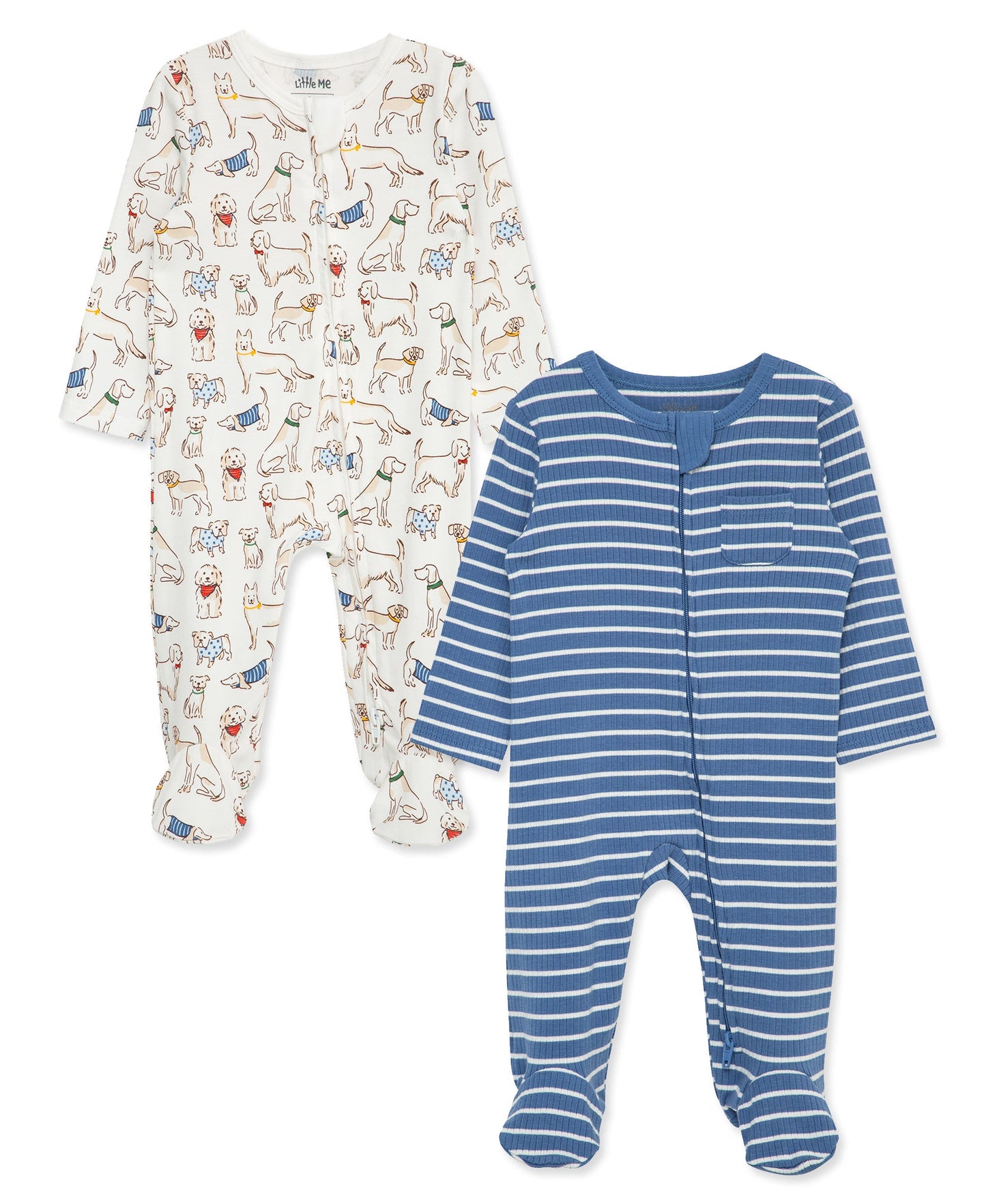 Little Me Pup Parade Two Pack Footie