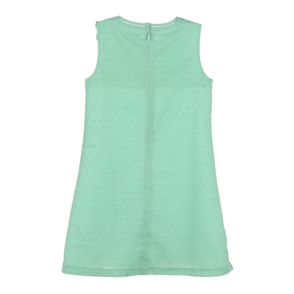 Luli & Me Aqua Classic Swiss Dot Ruffles Dress