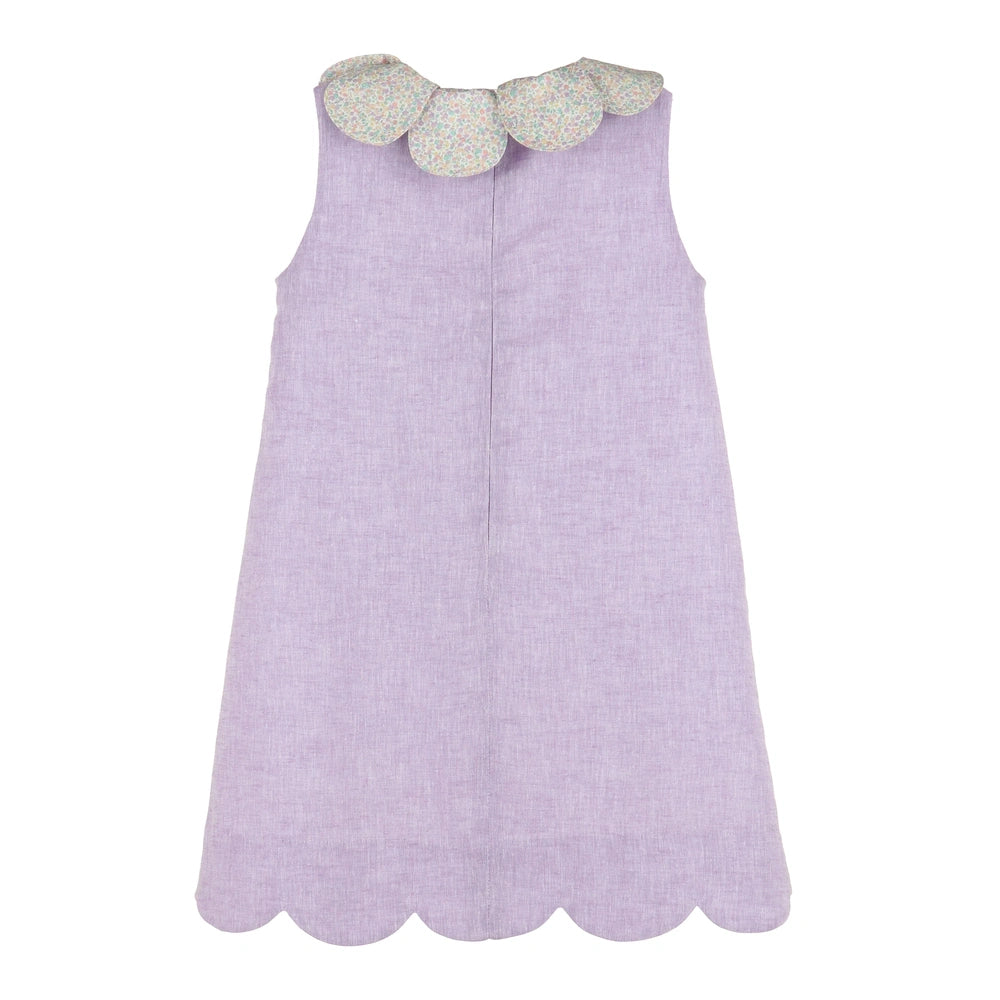 Luli & MeLuli & Me Lilac Petal Print Scallops DressBabysupermarket
