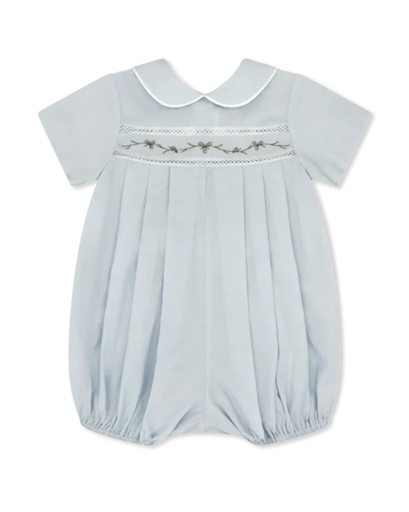 Lullaby Set Blue / 3 Mo Lullaby Set Boys Graham Bubble - Boston Blue Batiste with Holly