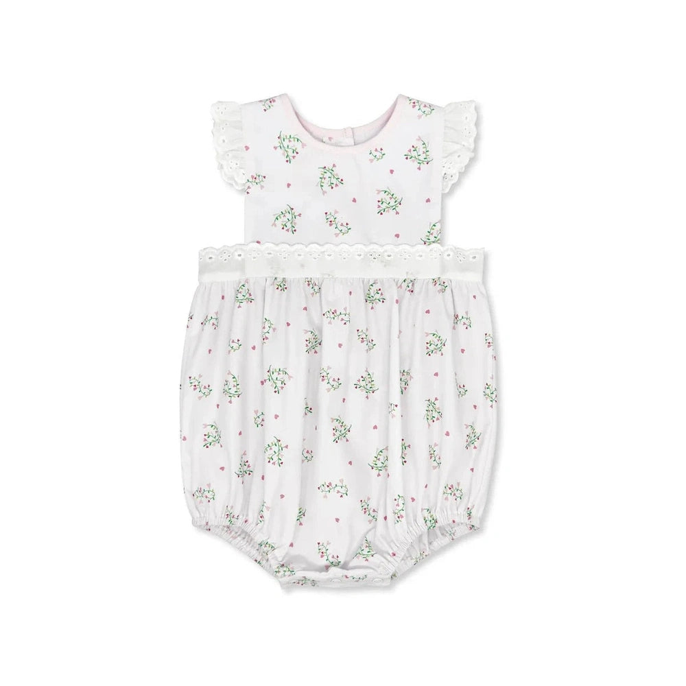 Lullaby Set Pinafore Bubble - Love You Bunches, Peony Pink
