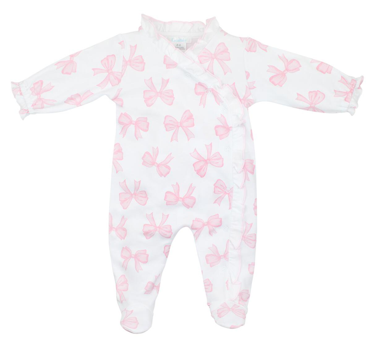 Lyda Baby Infant 3-6 Mo / Watercolor Bows Lyda Baby Watercolor Bows Ruffle Footie