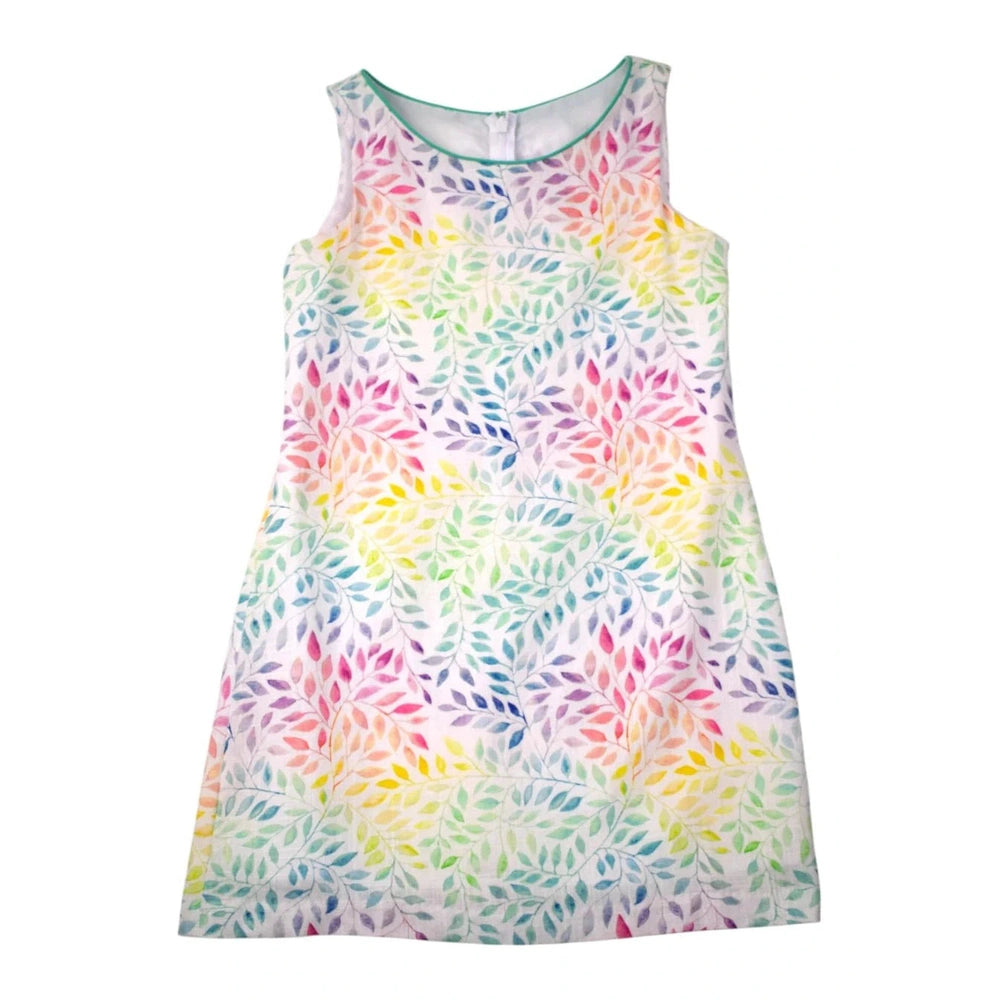 Maggie Breen Rainbow Leaf Print Dress