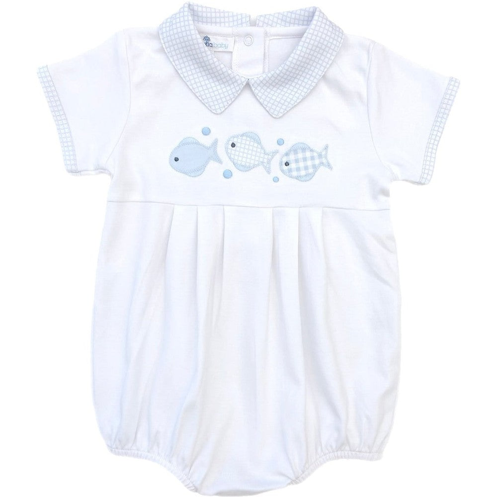 Magnolia Baby Boys Baby Fish Applique Bubble babysupermarket