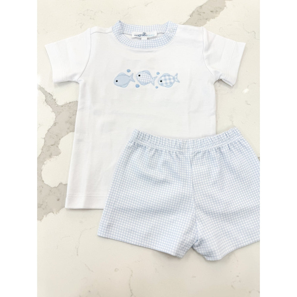 Magnolia Baby Boys Baby Fish Applique Short Set